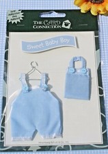 The Card Collection 3-D Baby Boy Fabric Clothes Stickers, NIP FREE SHIP