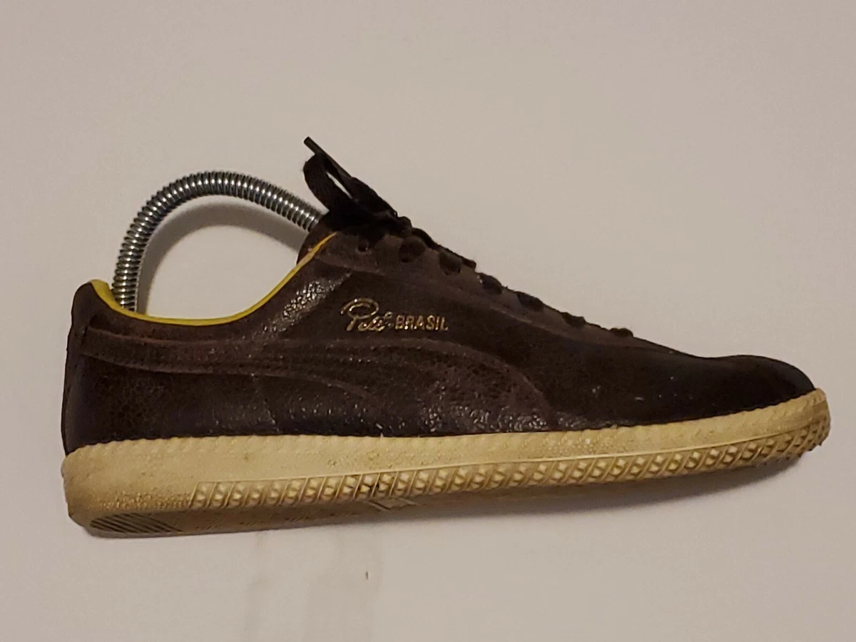 Puma PELE Brasil Brown Leather Athletic Casual Shoes Sneakers Size