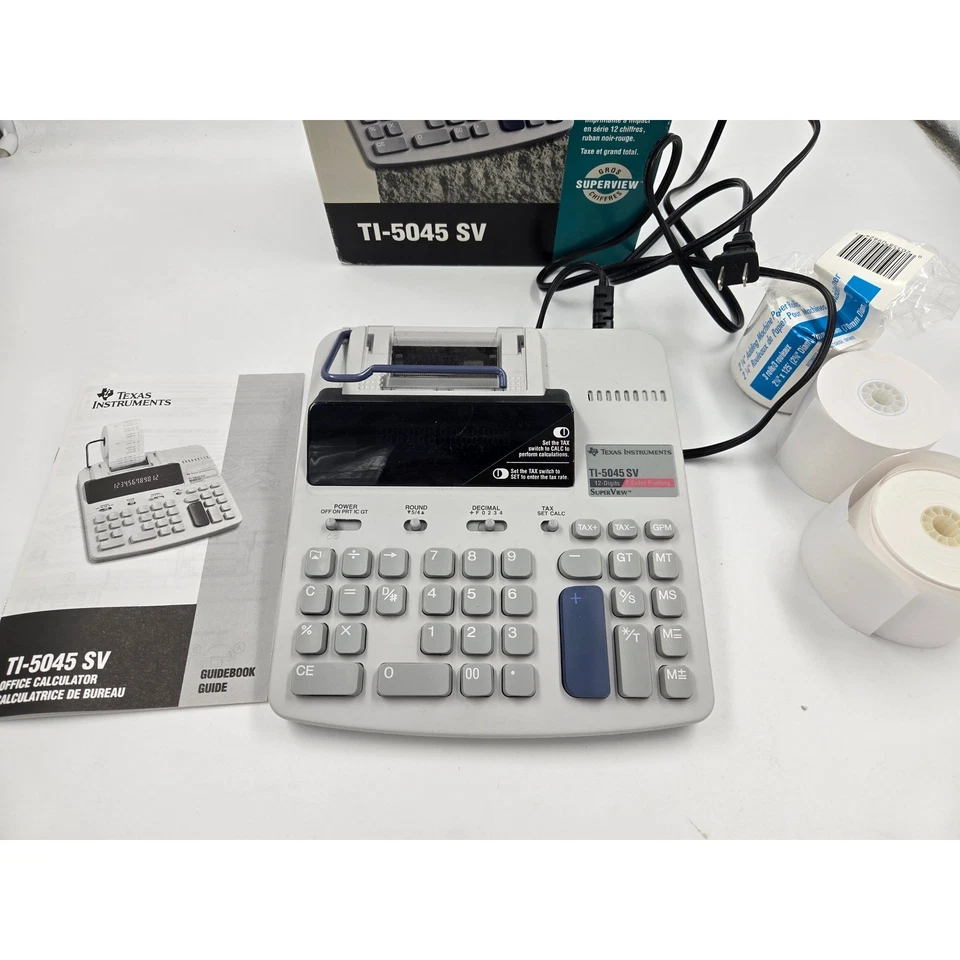 Texas Instruments TI 5045 SV Office Calculator with Printer and Guidebook - Image 4 of 4