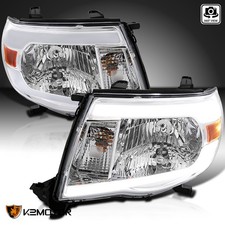 Fits 2005-2011 Toyota Tacoma Clear Headlights Signal Lamps Led Tube Bar Lhrh