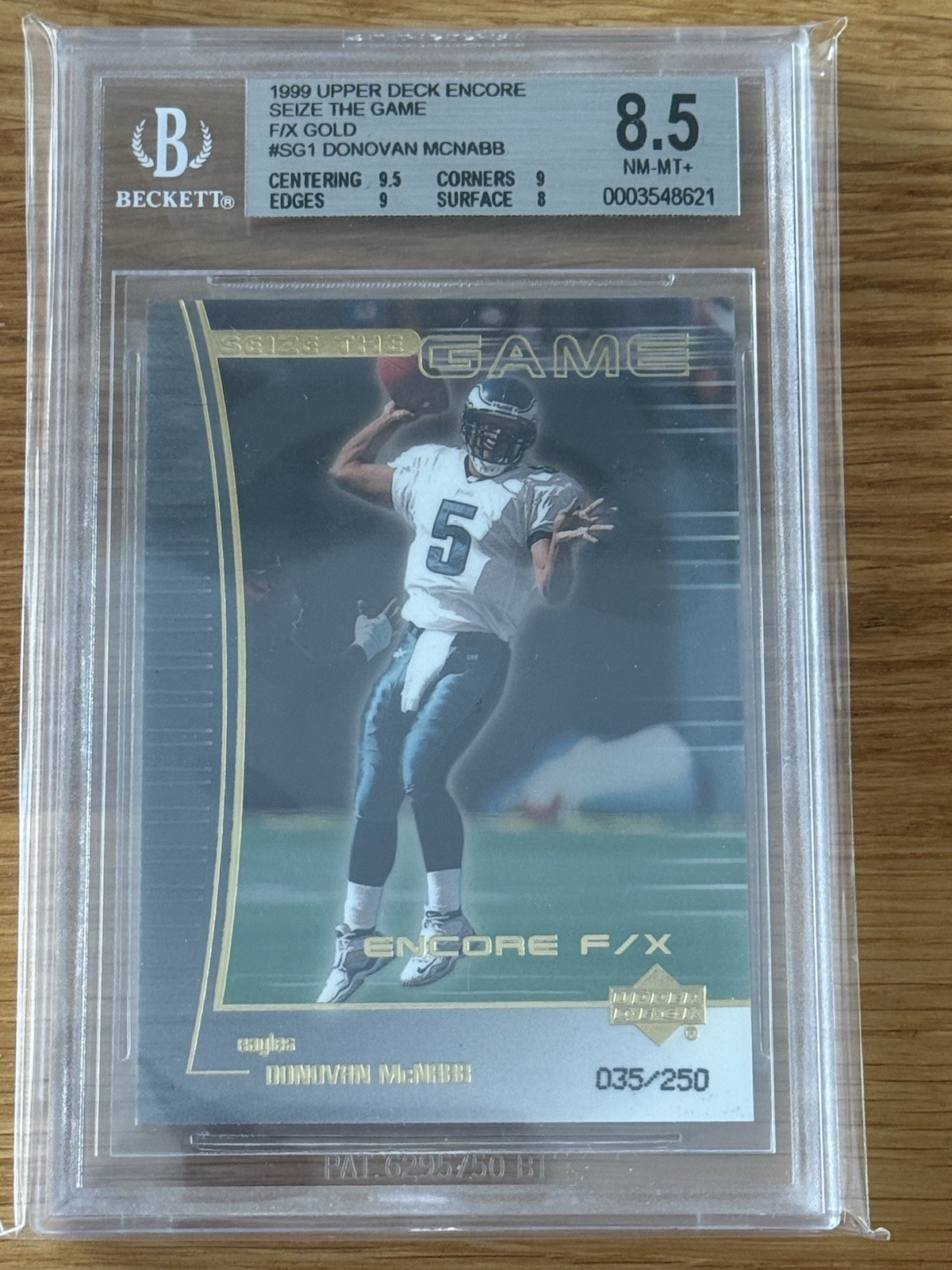 Donovan McNabb Upper Deck Encore Seize the Game #SG1 F/X Gold