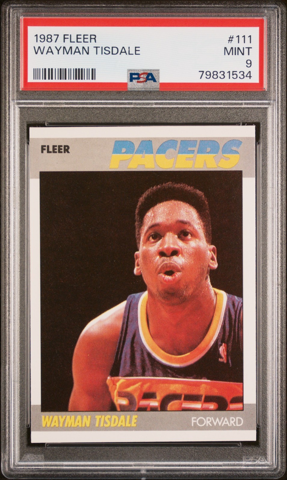 PSA  MINT 9 1987 FLEER WAYMAN TISDALE 111 79831534