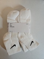 Nike Everyday Cushioned Ankle Socks 6 Pack Mens 8-12 White SX7669-100