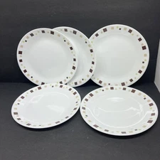 Corelle Geometric 10 1/4” Replacement Dinner Plates Retired Set of 5