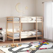 WALPLUS Solid Pine Wooden Bunk Bed Frame 80x200 cm Space Saving Bed No Mattress