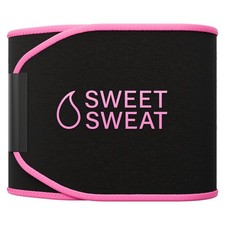 Sweet Sweat Waist Trimmer Band Women  Men - Trainer Belt - Black Pink Size M