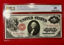 1917 1 Legal Tender Sawhorse Note Us Fr 37 Pcgs Vf40 Xf - Rare 1917 1 Legal Tender Sawhorse Note Us Fr 37 Pcgs Vf40 Xf - Rare