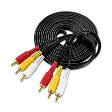 3 RCA Composite Male to Male Audio Video AV Cable Cord Connector Wire For DVD TV