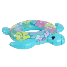 In The Swim 3D Floral Turtle Inflatable Tube Pool Float – 30-Inch Tropical