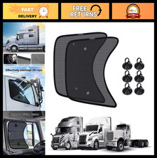2PCS 23"x21.6" Semi Truck Side Window Shades - Heavy Duty Mesh Sun Protection, A