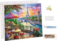 DIY Paint by Numbers for Adults with Frame,Picturesque Mountain Landscape Paint 