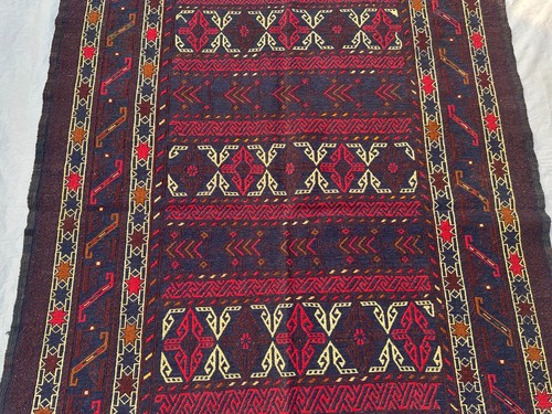 4'8 x 7 ft Vintage Afghan Hand Woven Kilim Rug Maldari Tribal Wool Area Carpet - Picture 5 of 10