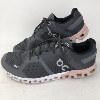On Cloudflow Womens Size 10 Gray Black Pink Running Walking Shoes Sneakers