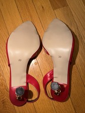 CHANEL Women s Red Leather Slingback Pointed ...