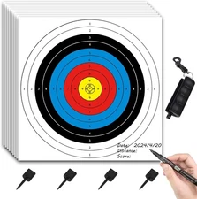 Archery Target, Targets, Hunting Targets 20pcs(10 ring /16in ), White 