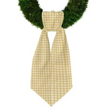 Fall Wreath Sash For Front Door Yellow Plaid Burlap Seasonal Decor Art