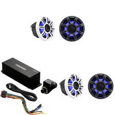 Kicker Premium Marine  2 Pair  6.5" Coaxial  MSLC RGBW LED Controller w/ R...