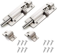 2PCS Door Lock Bolt - for Bathroom, Bedroom,Toilet, Shed, Shower, Door - Catch 