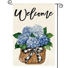 Spring Summer Floral Welcome Garden Flag Double Sided Yard Outdoor House Decor