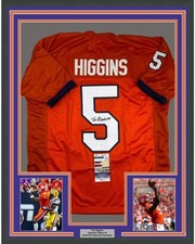 FRAMED Autographed/Signed TEE HIGGINS 33x42 Clemson Orange Jersey JSA COA Auto