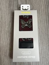 heyday Camera Strap   Dark Purple Butterfly Pattern   Adjustable   New