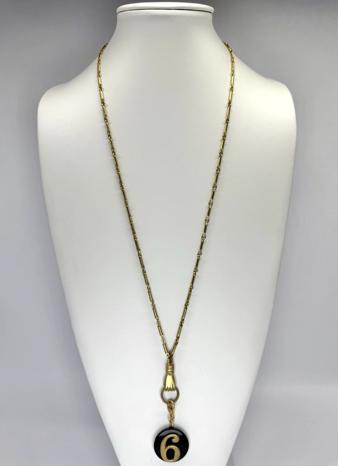MAXIMAL ART by John Wind Hand Pendant Number “6” Vintage Necklace Jewelry N151