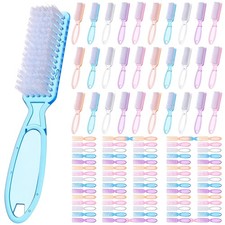 100 Pcs Handle Grip Nail Brush Bulk Nail Brushes for Cleaning Fingernails Sof...