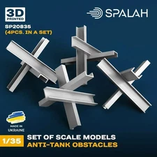 1:35 Models Anti-tank obstacles (4 pcs) Scale Model Kit Spalah SP20835