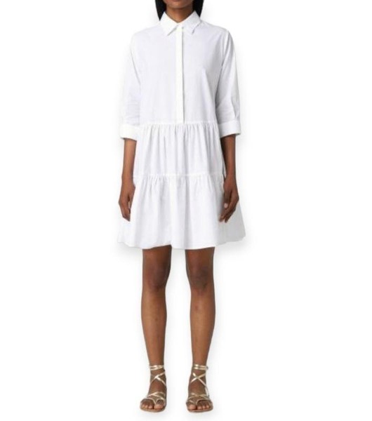 Women White House Firenze Dress White Cotton 36