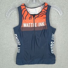Wattie Ink Hit Squad Triathalon Top Womens Medium Swimming Cycling Running Tank
