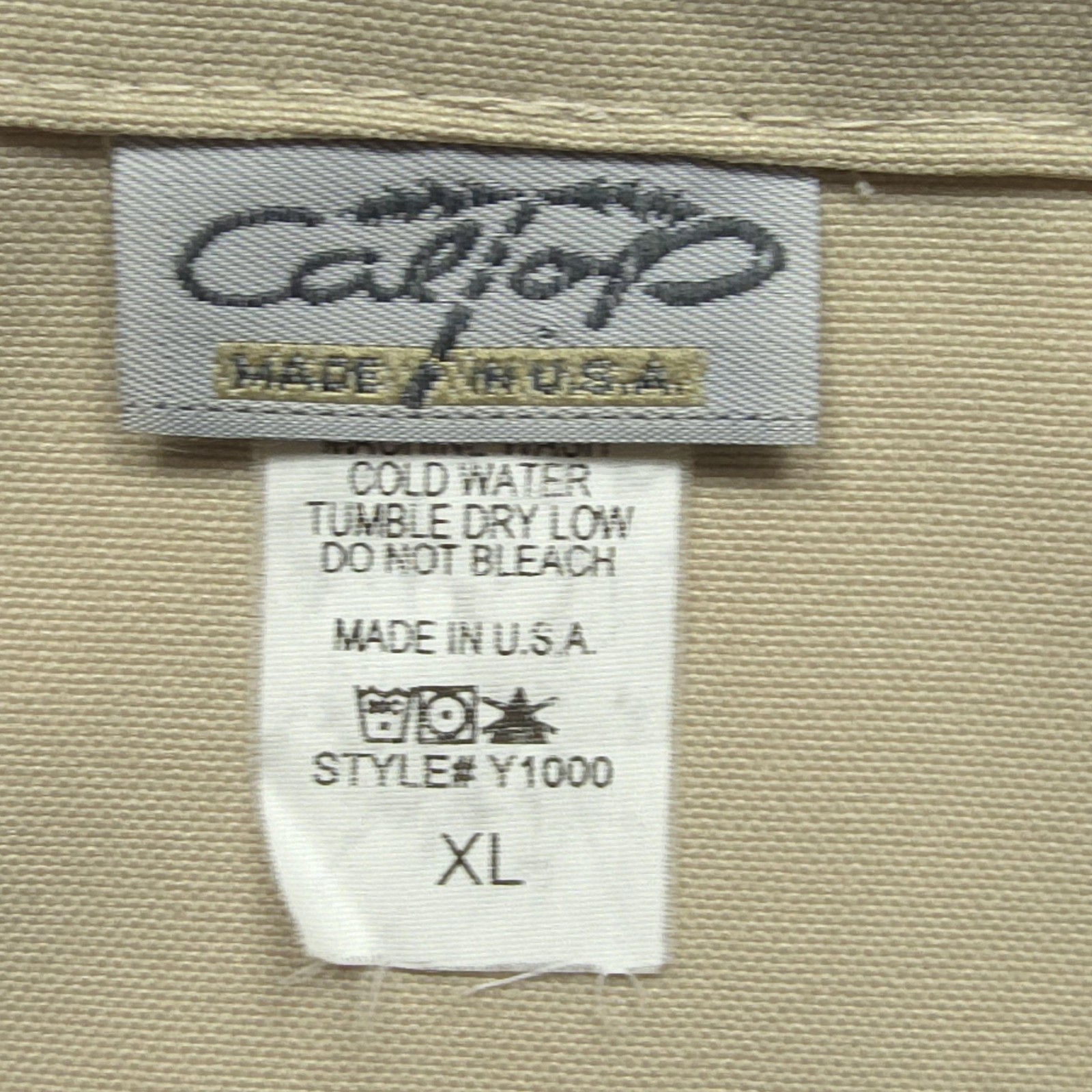 CalTop Men Shirt XL Beige Solid Basic Casual Homi… - image 17