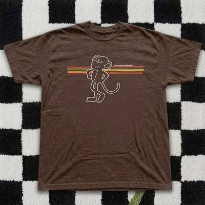 Dark chocolate Aeropostale monkey graphic tee