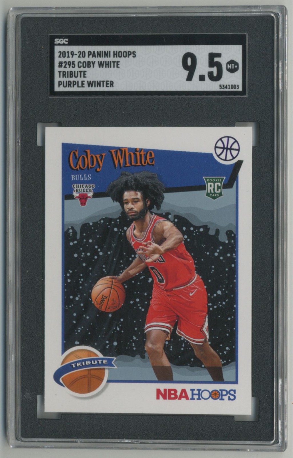Coby White 2019-20 Panini Hoops Tribute Purple Winter RC Rookie #295 - SGA 9.5