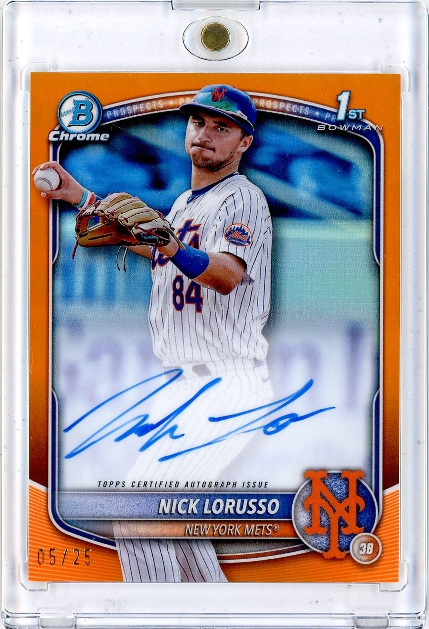 2025 Bowman Chrome Nick Lorusso Auto Orange Refractor /25 1st Mets CPA-NL MLB