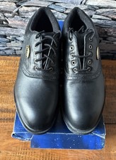Golf Shoes Mens Black Stylo Leather MG 504 Lace Ups Spike Soles UK Size 9 NEW