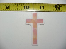 NICE CROSS DESIGN FAINT COLORS SMALL STICKER DECAL FAITH CHURCH CHRISTIAN BELIEF