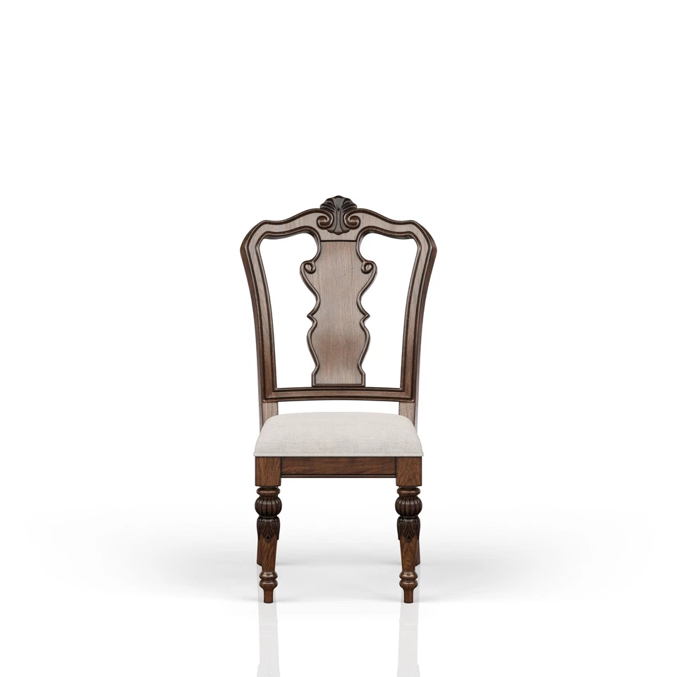 ​​Elegante Silla Lateral Tradicional Caoba (Juego de 2) - Estilo Clásico Queen Anne Foto 4 de 4