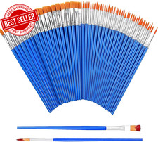 Image of Paint Brushes 60 Pcs Small Flat Round Pointed Acrylic Watercolour Painting Tools