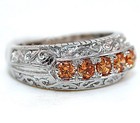 1CT  Padparadscha 925 Sterling Silver Ring Sz 8 MM3-3 — photo 2
