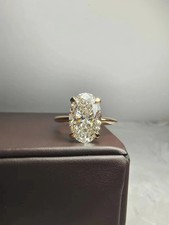 2.80 Ct Lab-Created Oval Cut White Diamond Engagement Ring 14K Yellow Gold FN