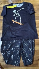 Conjunto de pijama para niños que brilla en la oscuridad calavera Halloween niños 14