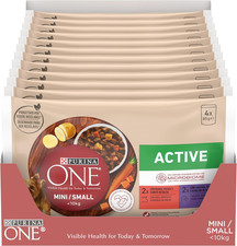 Active Small&Mini < 10Kg Cibo Umido per Cani Adulti in Salsa Con Manzo E Anatra