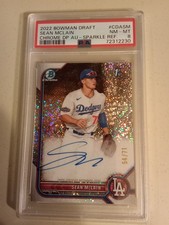 2022 Bowman Chrome Draft Sean McLain #54/71 AUTOGRAPH REFRACTOR #CDASM PSA 8