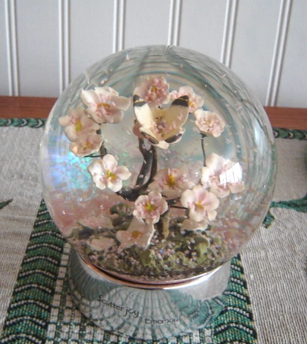 SNOW GLOBE CHERRY BLOSSOMS "Scatter Joy" by Emerson
