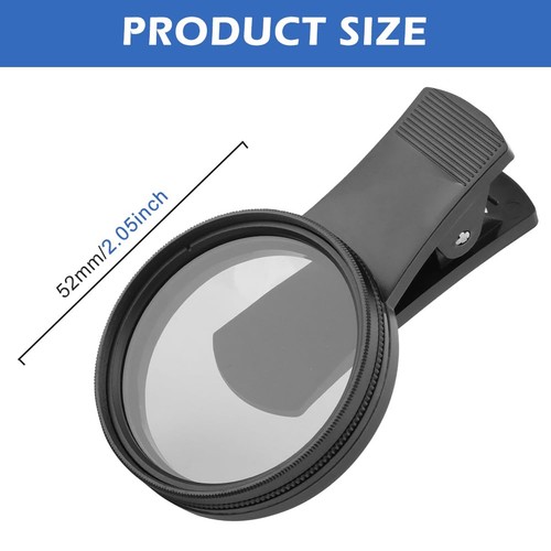 52MM Clip-on CPL Téléphone Caméra Objectif Filtre Kit, Clip On Polariseur Téléphone Caméra... - Photo 2 sur 9