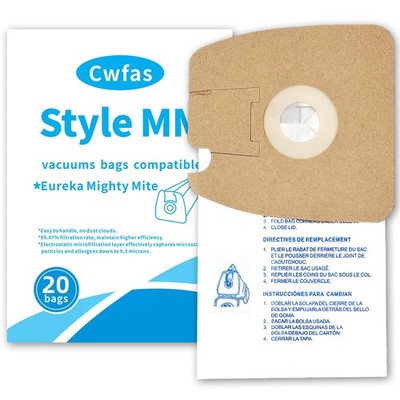 20 Pack Vacuum Bags for Eureka Mighty Mite 3670/3680, Replaces 60295/60297A