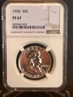 1958 Proof Franklin Silver Half Dollar 50c NGC PF67