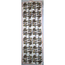 Vintage VERA Neumann Plants Gray Yellow & Orange scarf 43" x 14" - ladybug signe