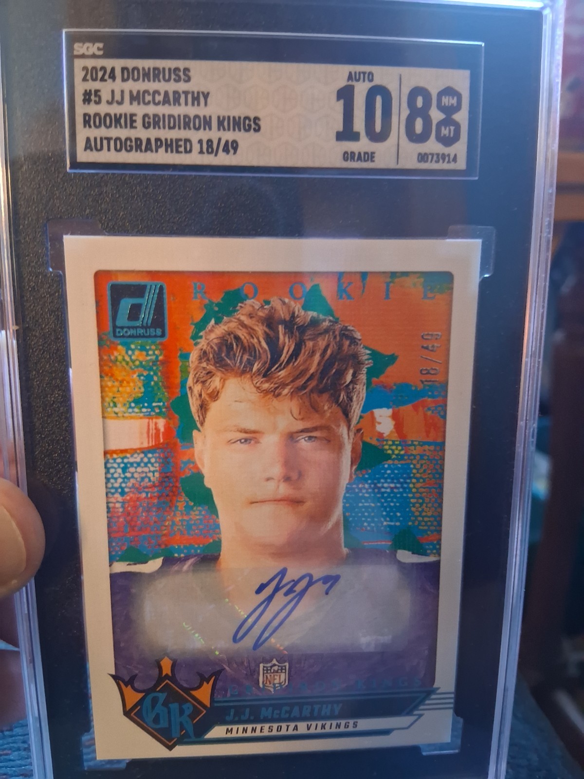 2024 Panini Donruss - Rookie Gridiron Kings J.J. McCarthy #5 Auto /49 (AU, RC)