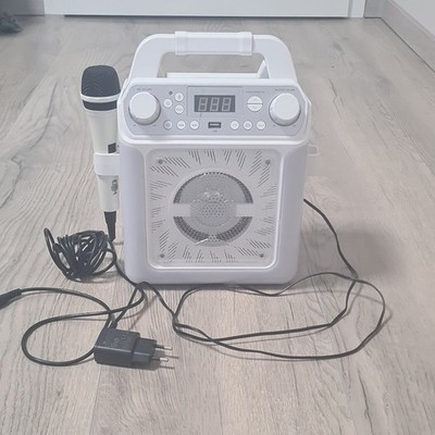 The Singing Machine Groove Mini tragbares Karaoke-System USB Lichteffekte weiß